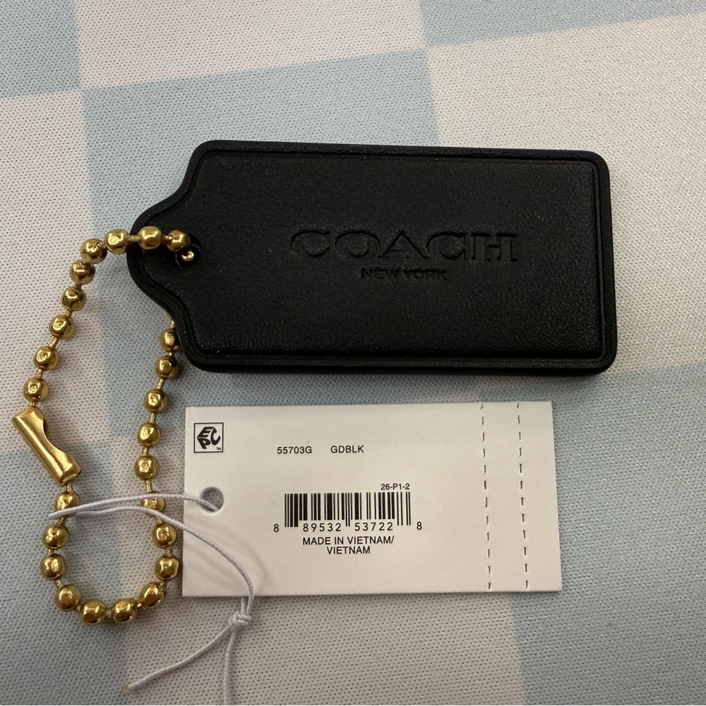 Coach Black Leather Tag